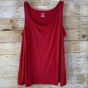 Lane Bryant Red Embellished Tank Top EUC Size14/16